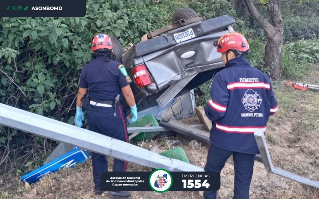 Vehículo Volcado en VAS Causa Heridos y Congestión en San Miguel Petapa