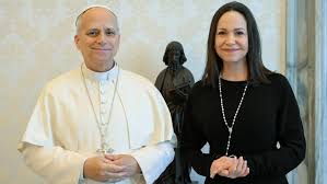 El papa León XIV recibe a María Corina Machado en el Vaticano