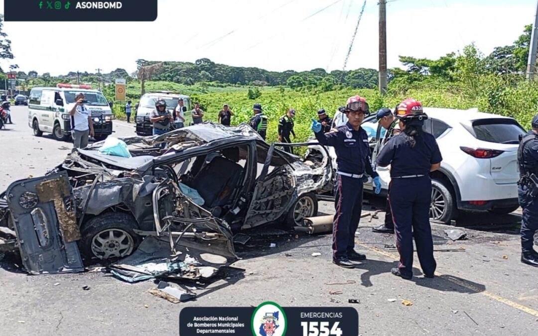 Accidente Múltiple en el Km 221 de la Ruta al Pacífico Deja Cuatro Heridos en Coatepeque